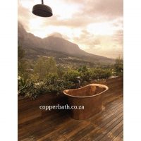 Copper bath installation outdoors