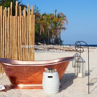 Thandi Island single slipper copper bath. Credit to client