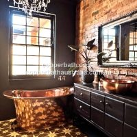 Copper bath and hammered basin